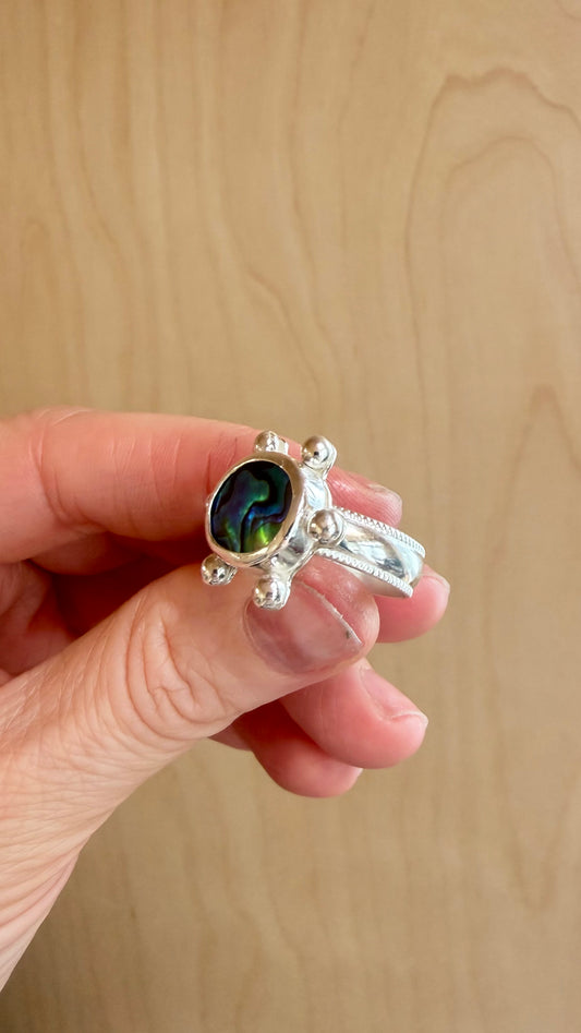 Sunset Abalone Ring Size 7