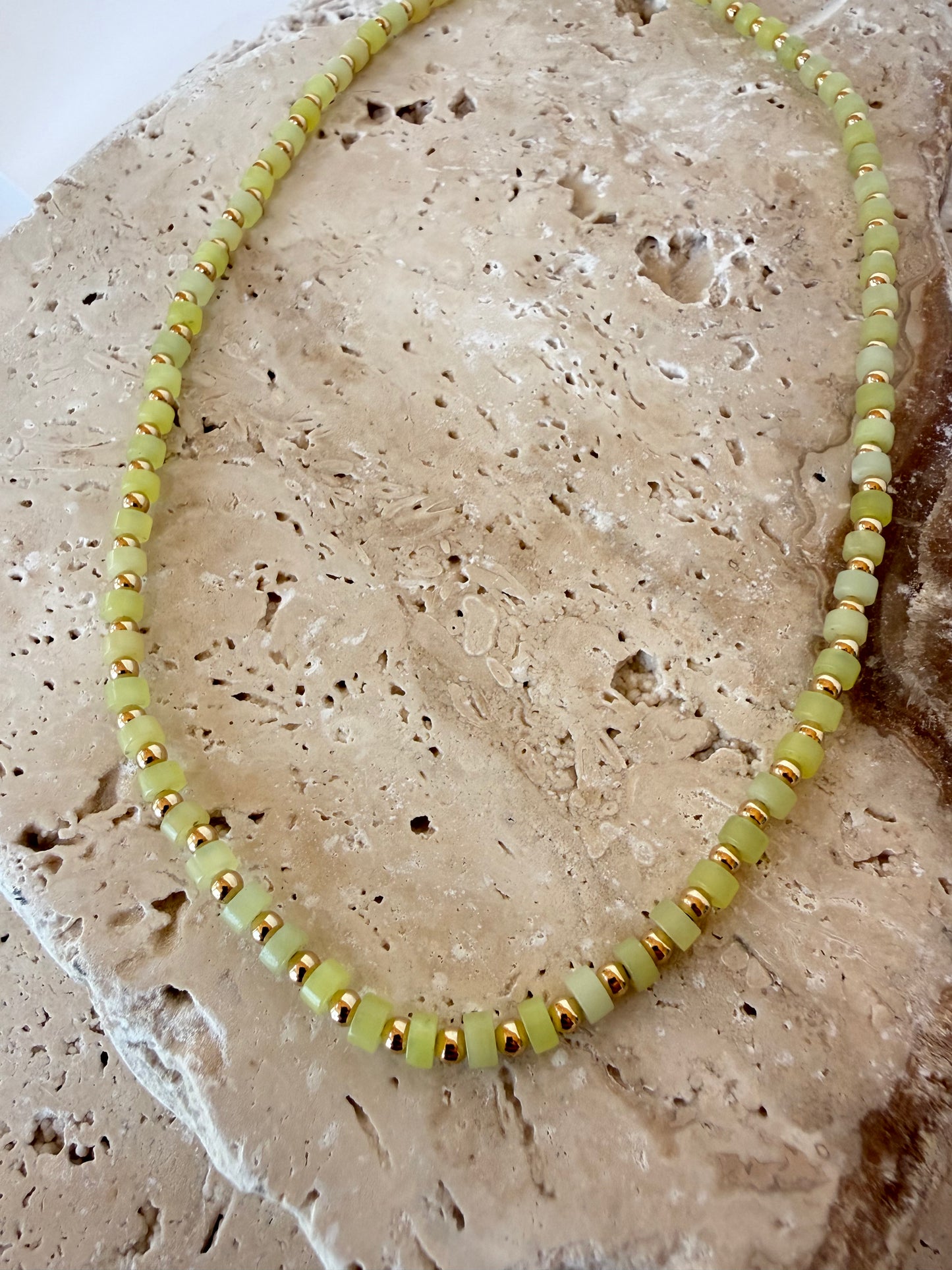 Lemon Lime Heshi Bead Necklace