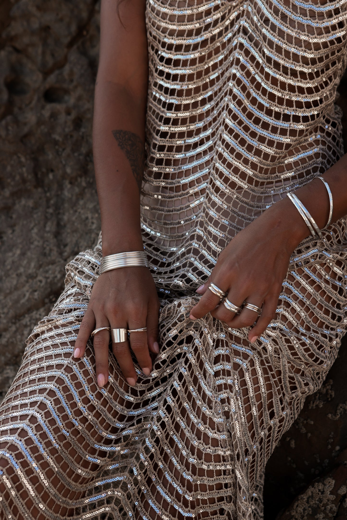 Mixed Metal Bold Interlock Ring