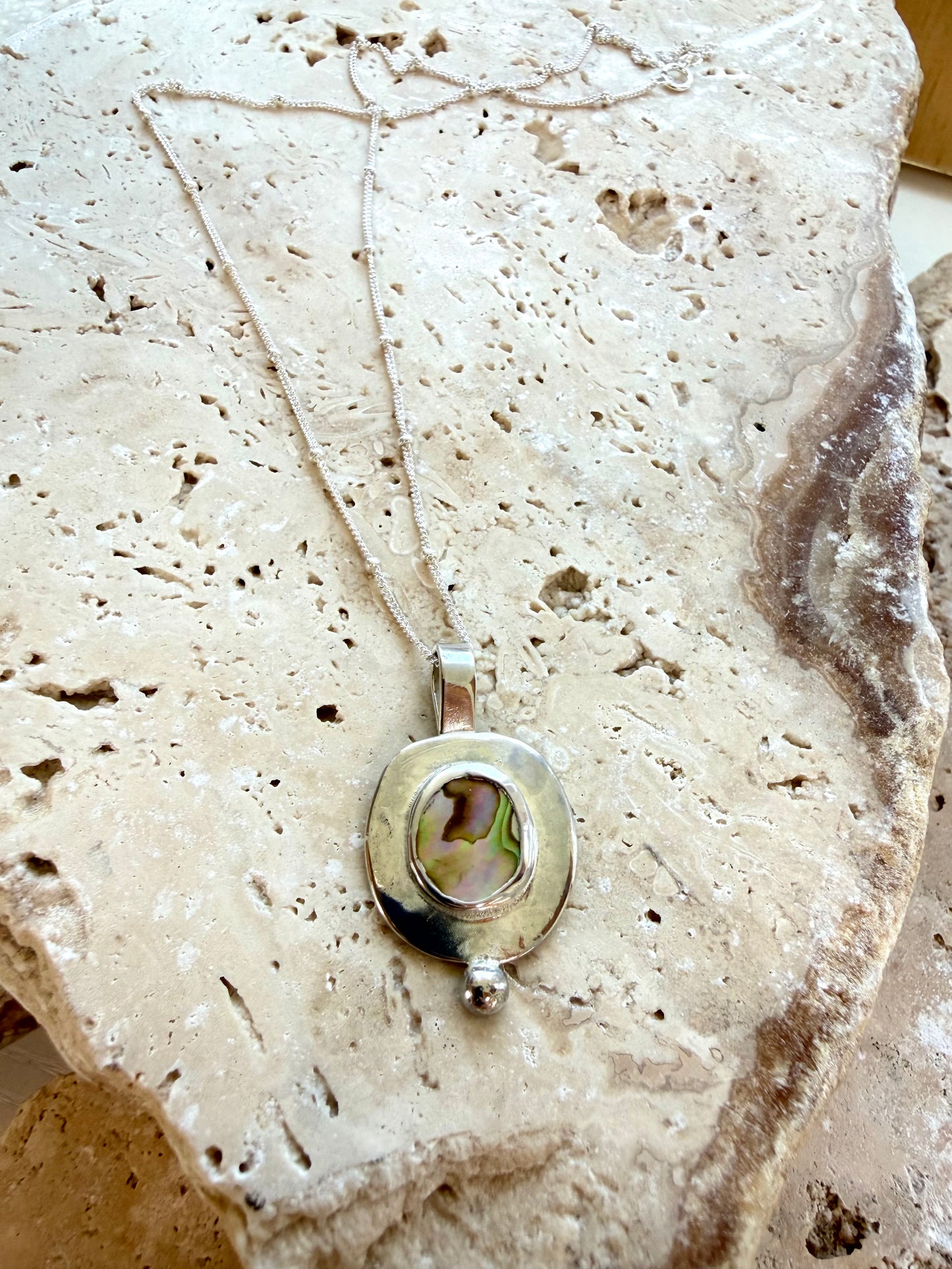 Abalone Medallion Coin Necklace