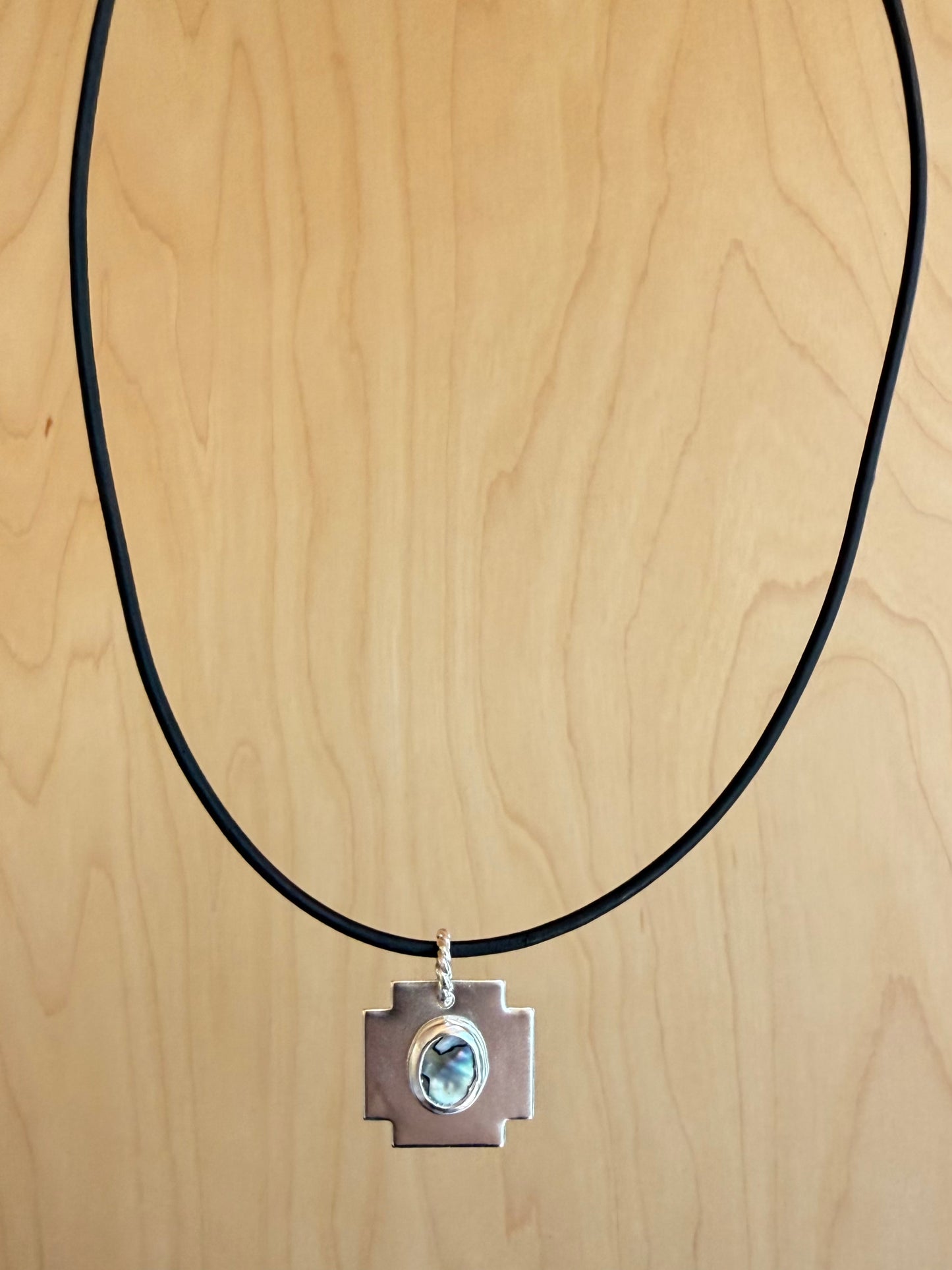 Abalone and Leather Cord Necklace