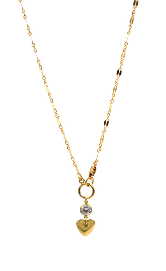 Crystal Heart Drop Necklace