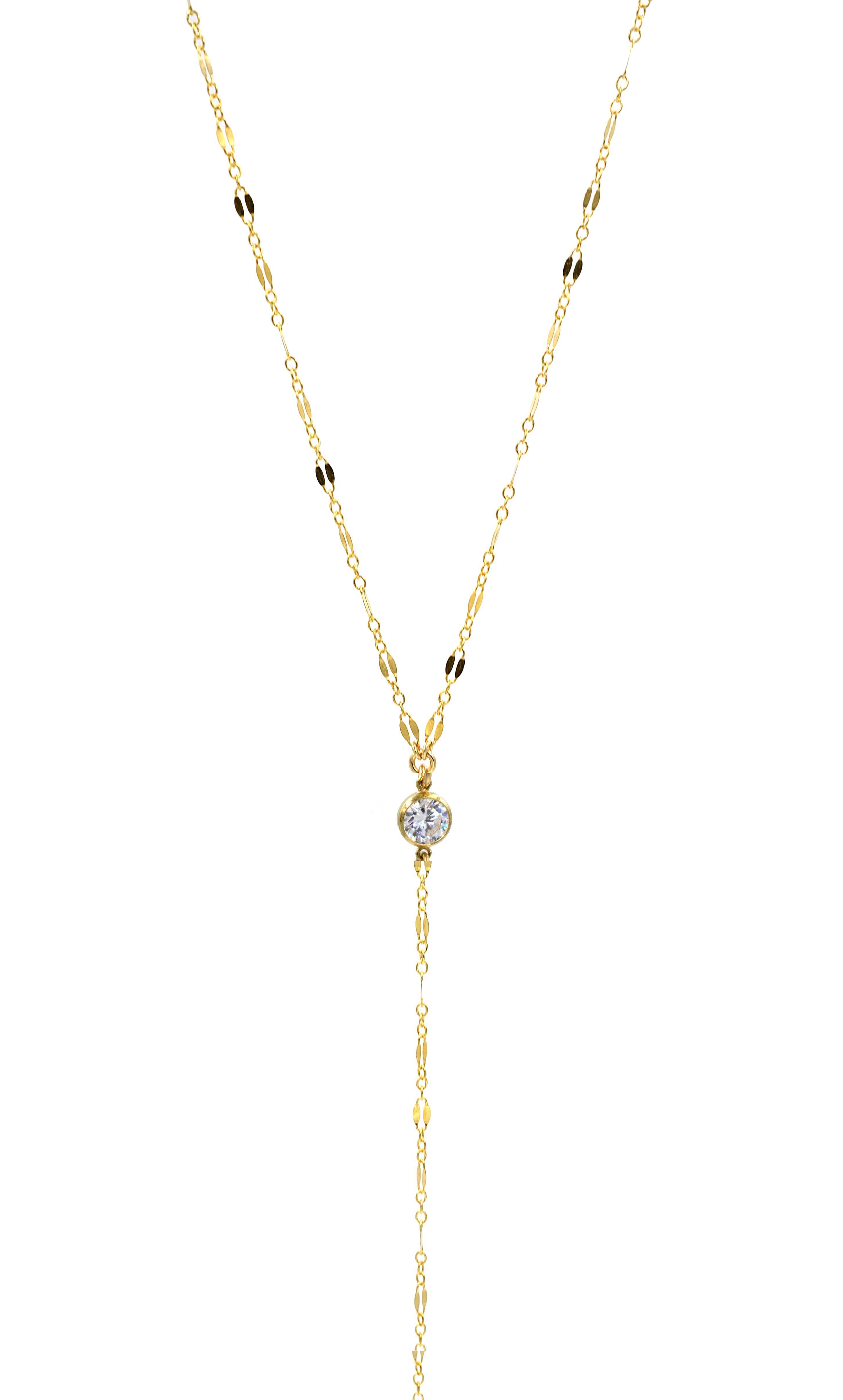 CZ Glam Lariat Necklace – Paradigm Design