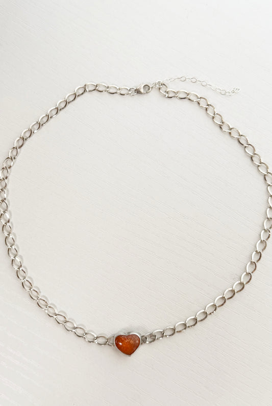 Sunstone Heart Necklace