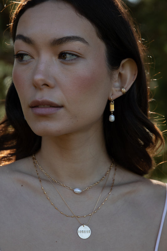 Column Pearl Earrings