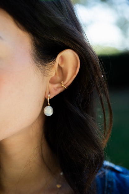 Coin Pearl Hoops