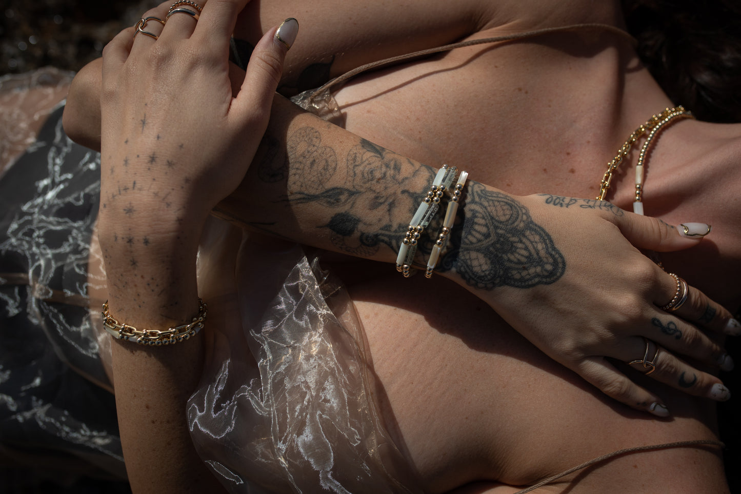 Washed Ashore White Mother of Pearl Bracelet