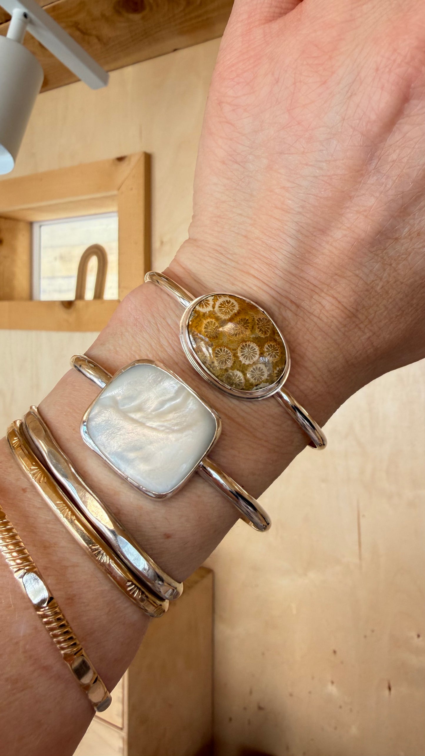 Oval Fossilized Coral Cuff