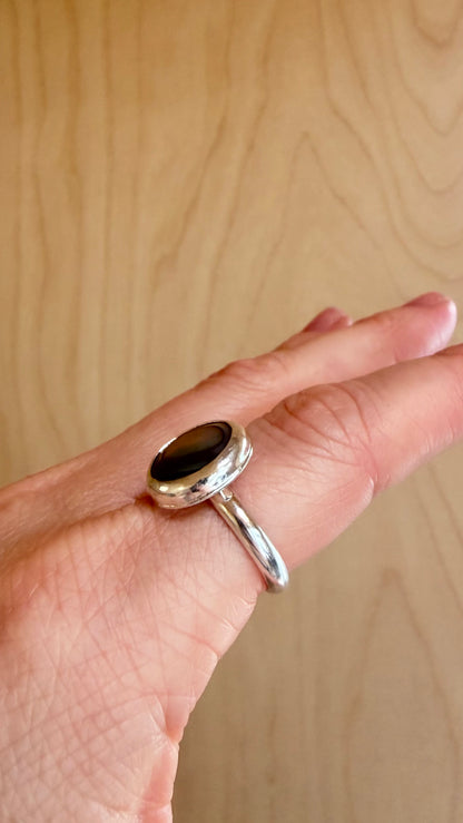 Abalone Coin Ring Size 8