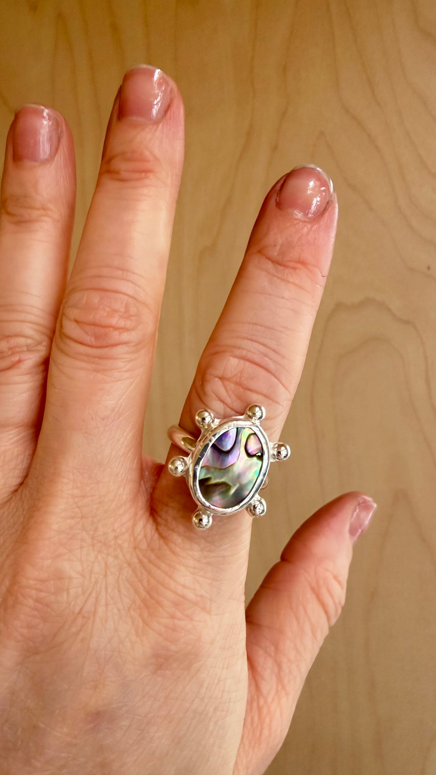 Sunshine Abalone Ring Size 9