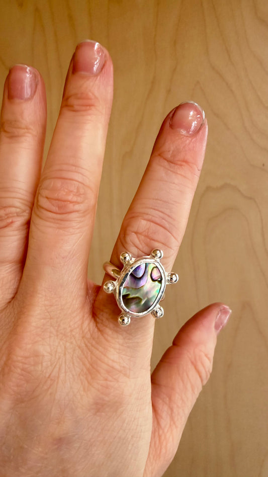 Sunshine Abalone Ring Size 9