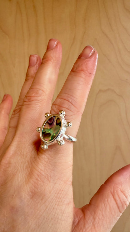 Sunshine Abalone Ring Size 9