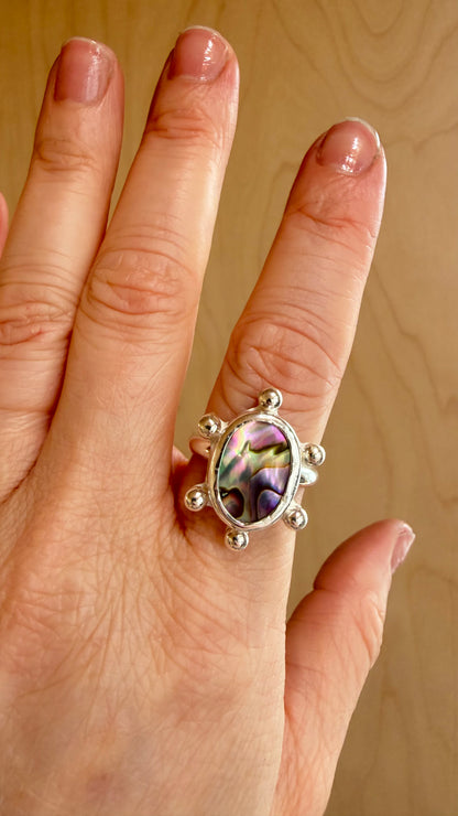Sunshine Abalone Ring Size 9