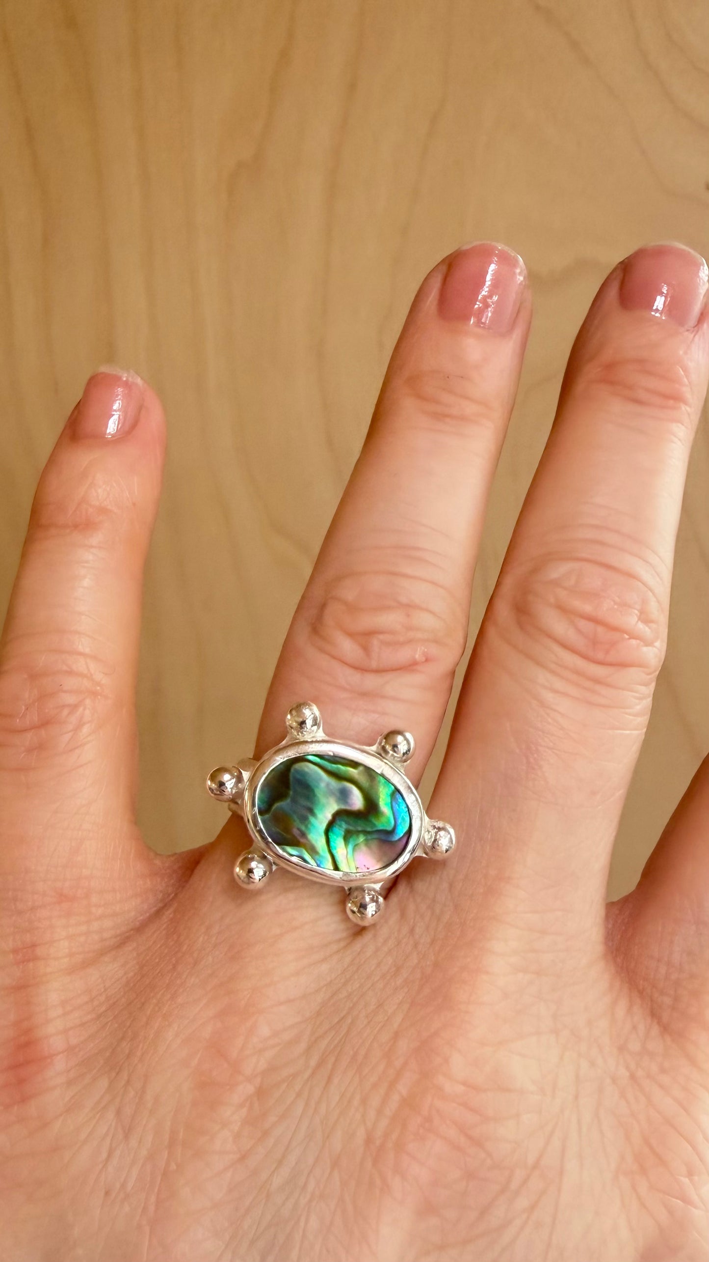 Sunset Abalone Ring Size 7