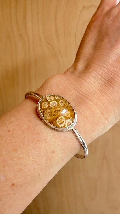 Oval Fossilized Coral Cuff