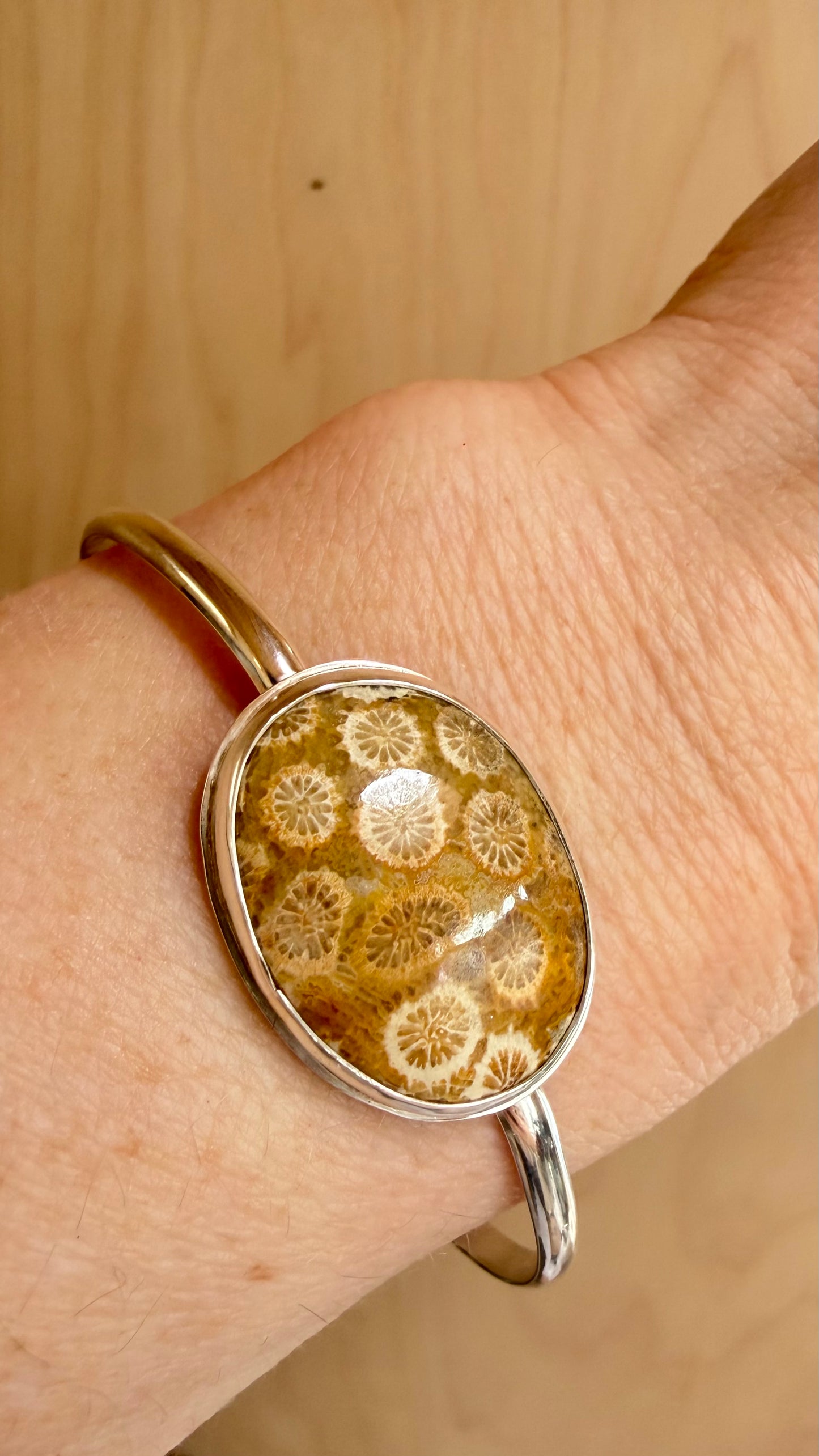 Oval Fossilized Coral Cuff