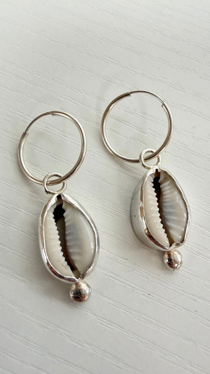 Cowrie Hoop Earrings