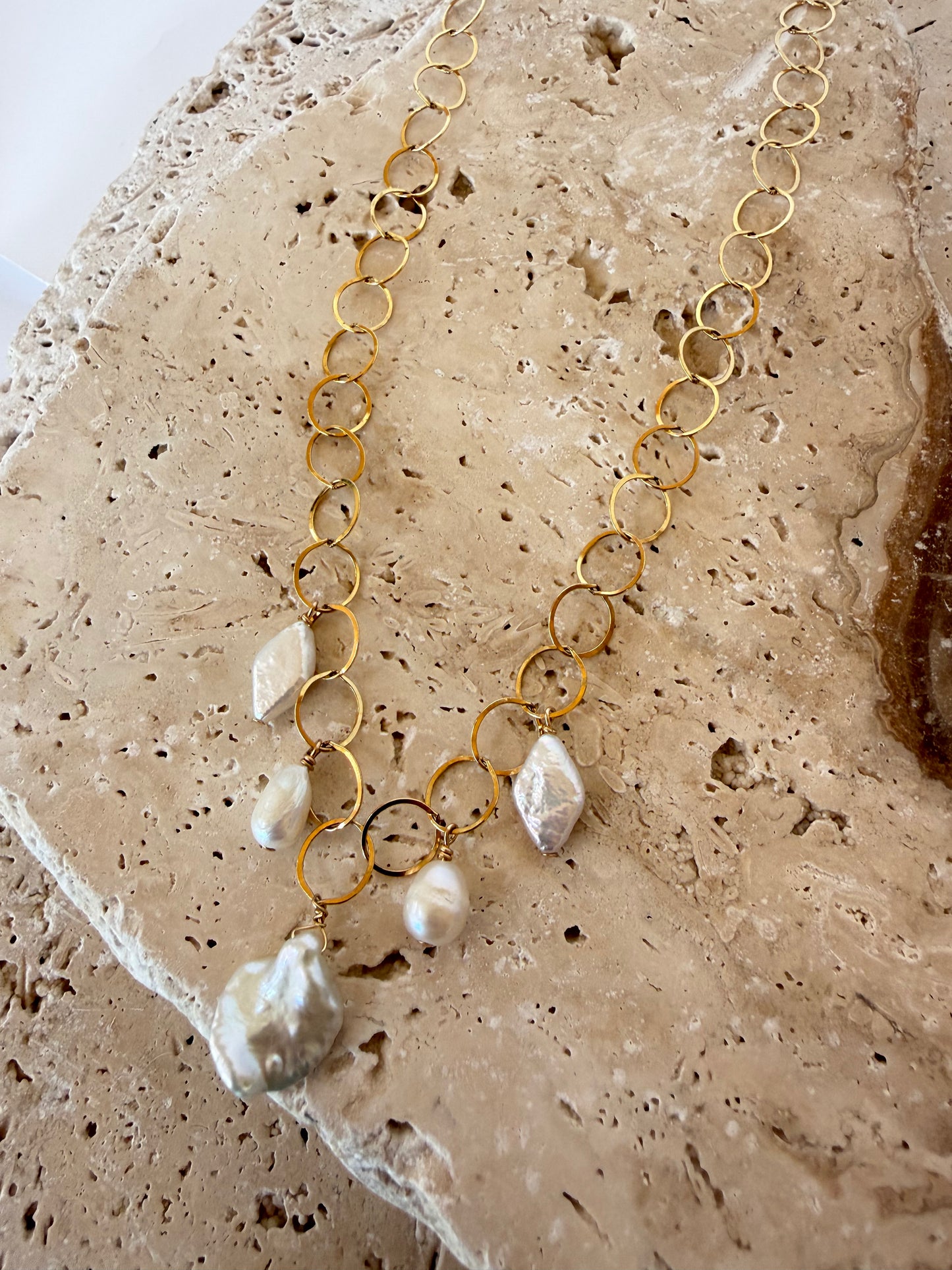 Chunky Pearl Dangle Necklace