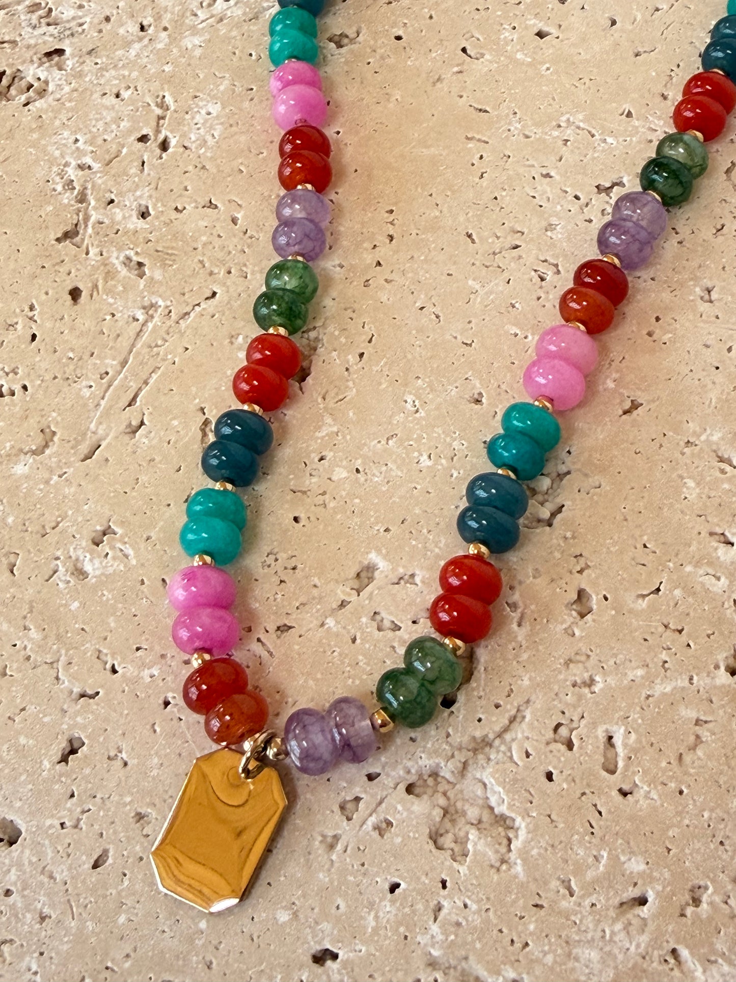 Jewel Tone Beaded Necklace