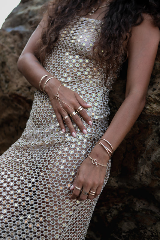 Rope Hoop and Toggle Necklace