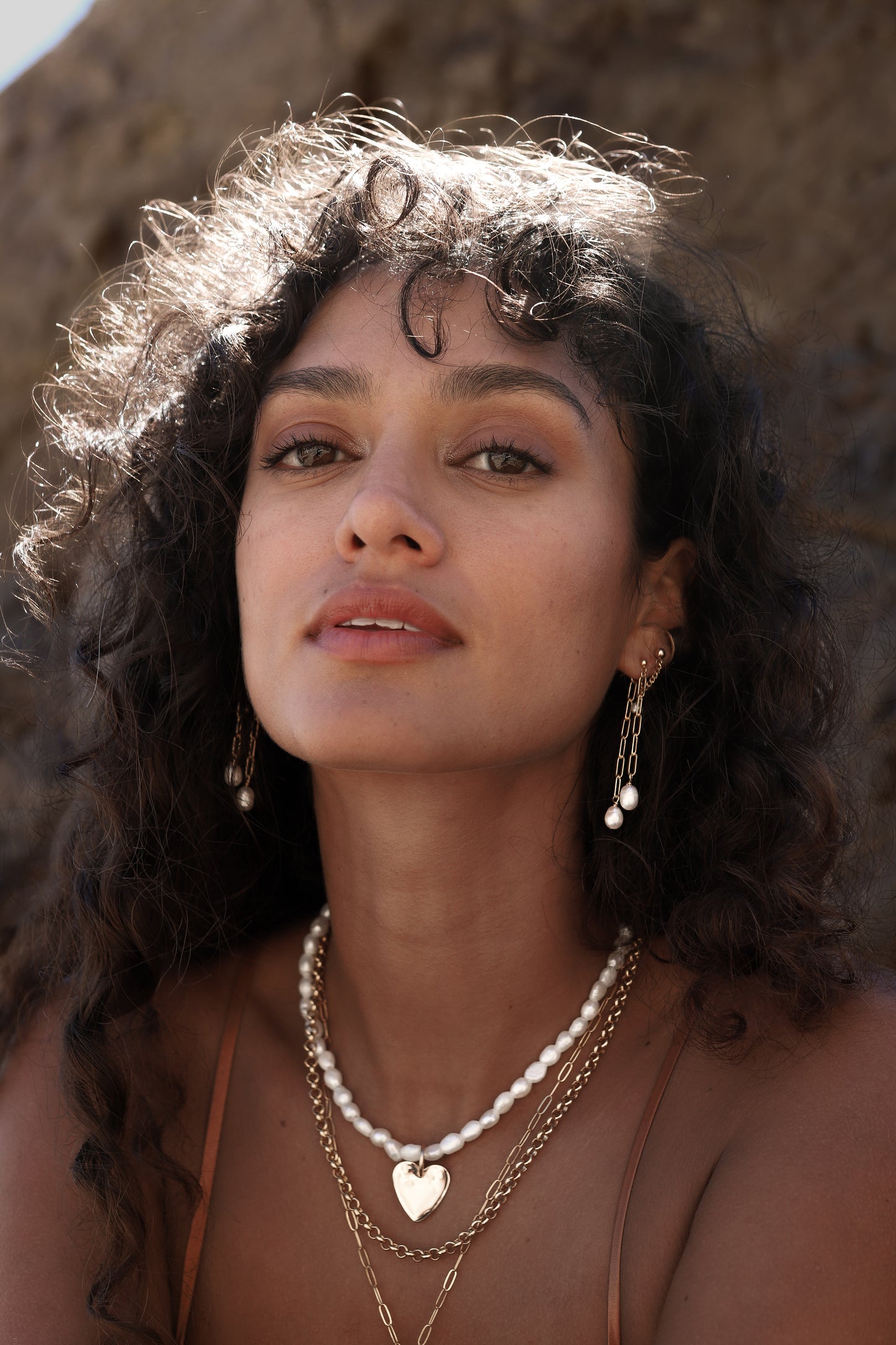 Paperclip Pearl Drop Earrings