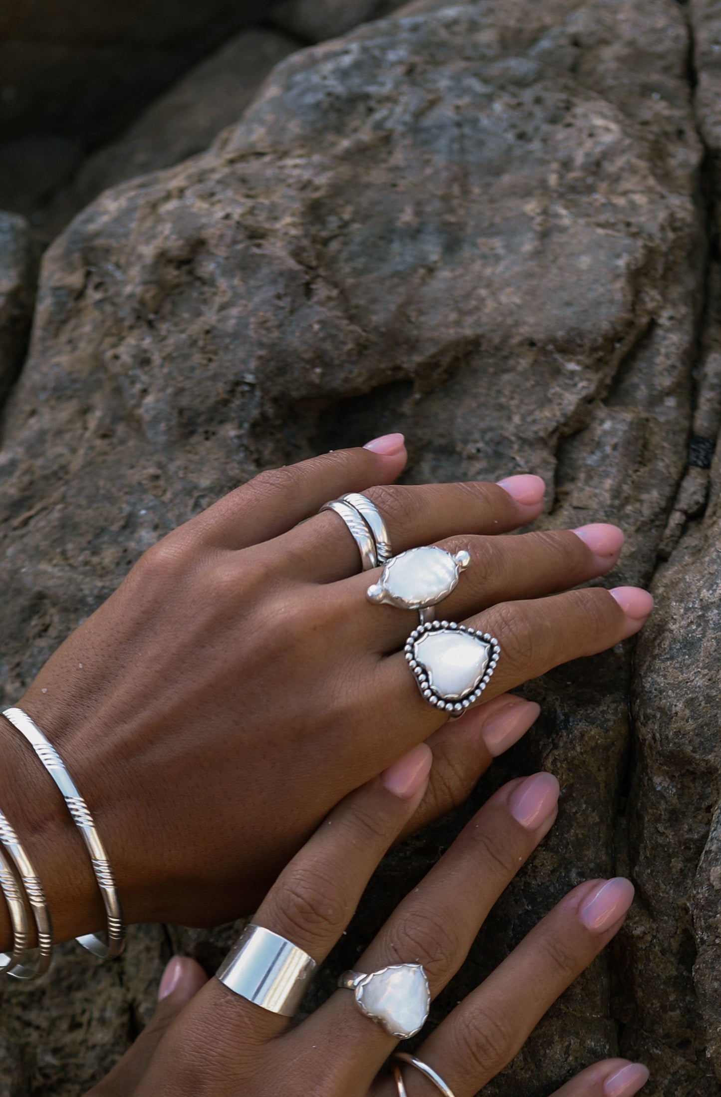 Mother of Pearl Heart Ring