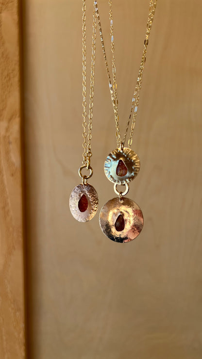 One of a Kind Sunburst Oval with Sunstone Tear Drop