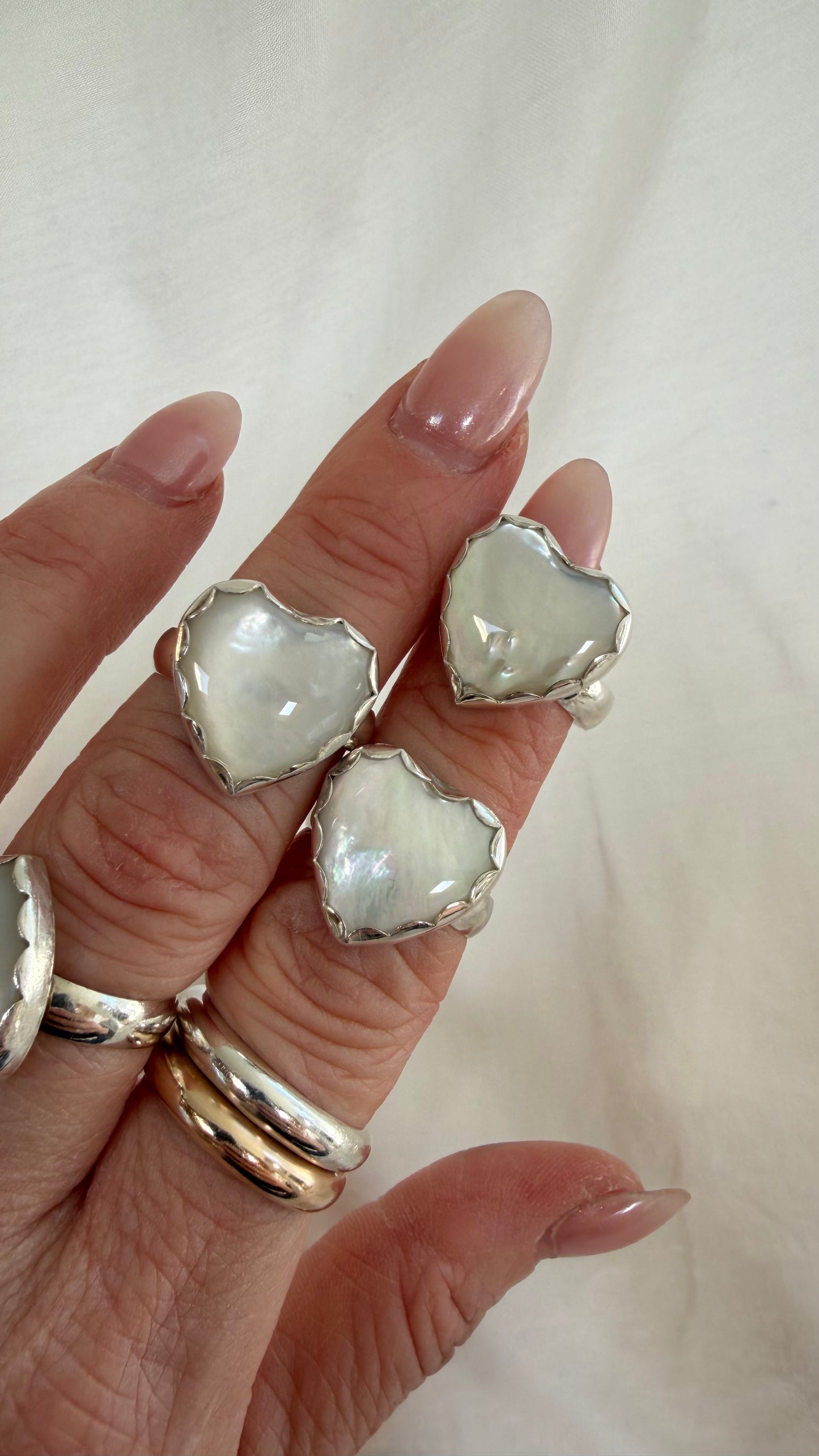 Mother of Pearl Heart Ring