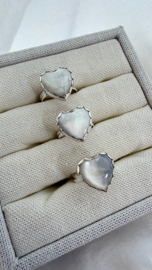 Mother of Pearl Heart Ring