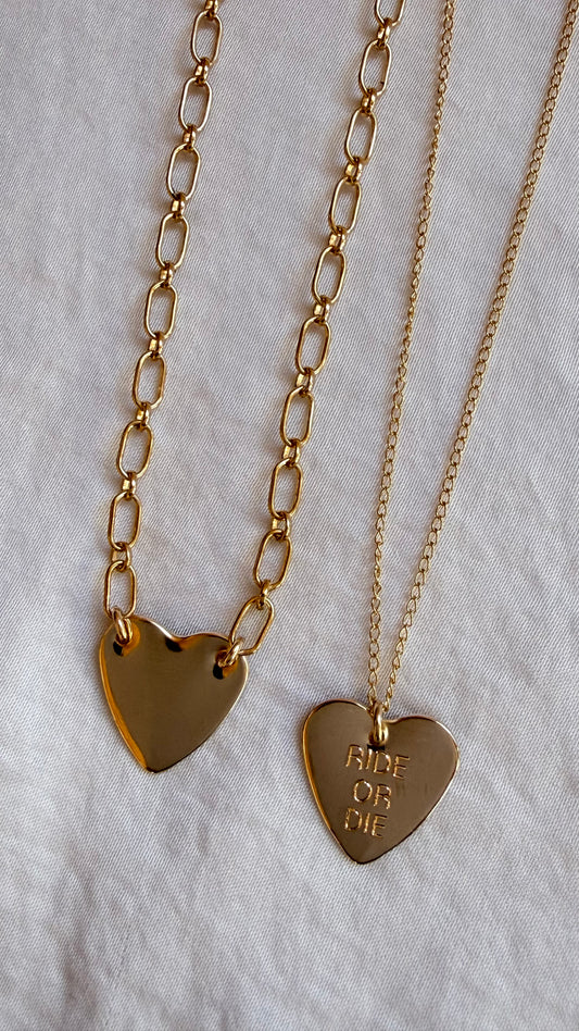 Ride or Die Heart Necklace