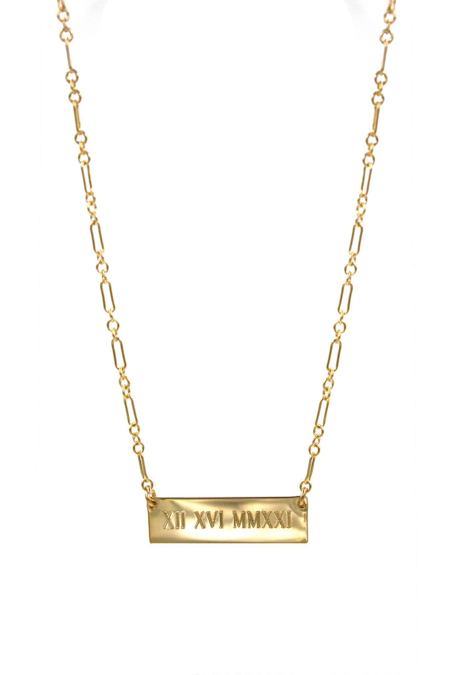 Roman Numeral Bar Necklace