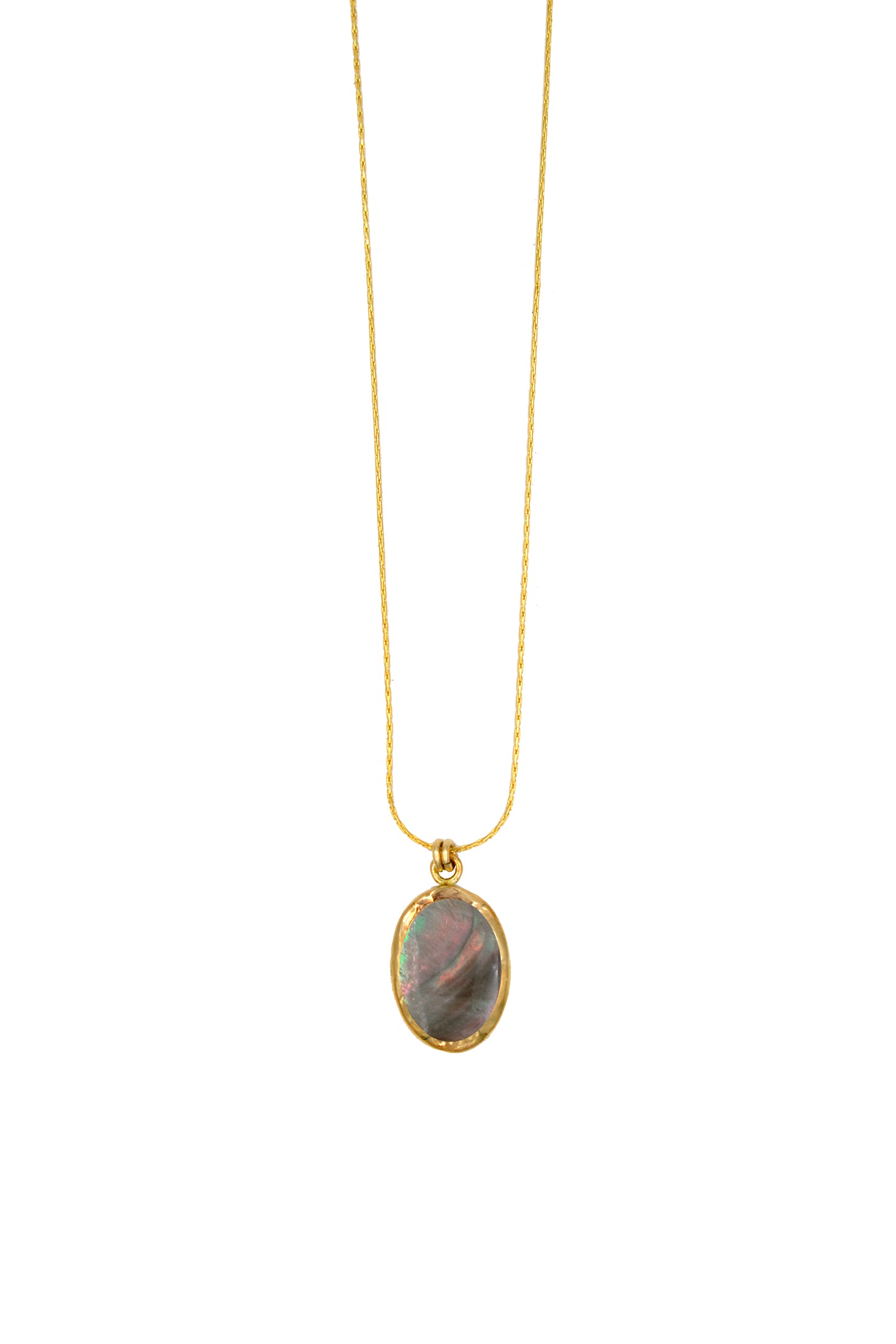 Black Mother of Pearl Oval Necklace