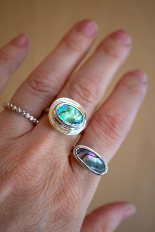 Abalone Medallion Ring