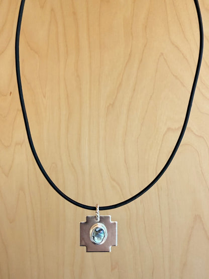 Abalone and Leather Cord Necklace