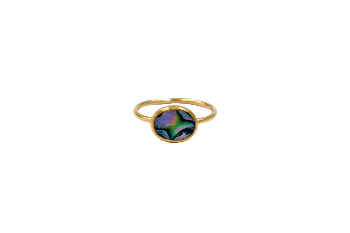 Sideways Abalone Oval Ring