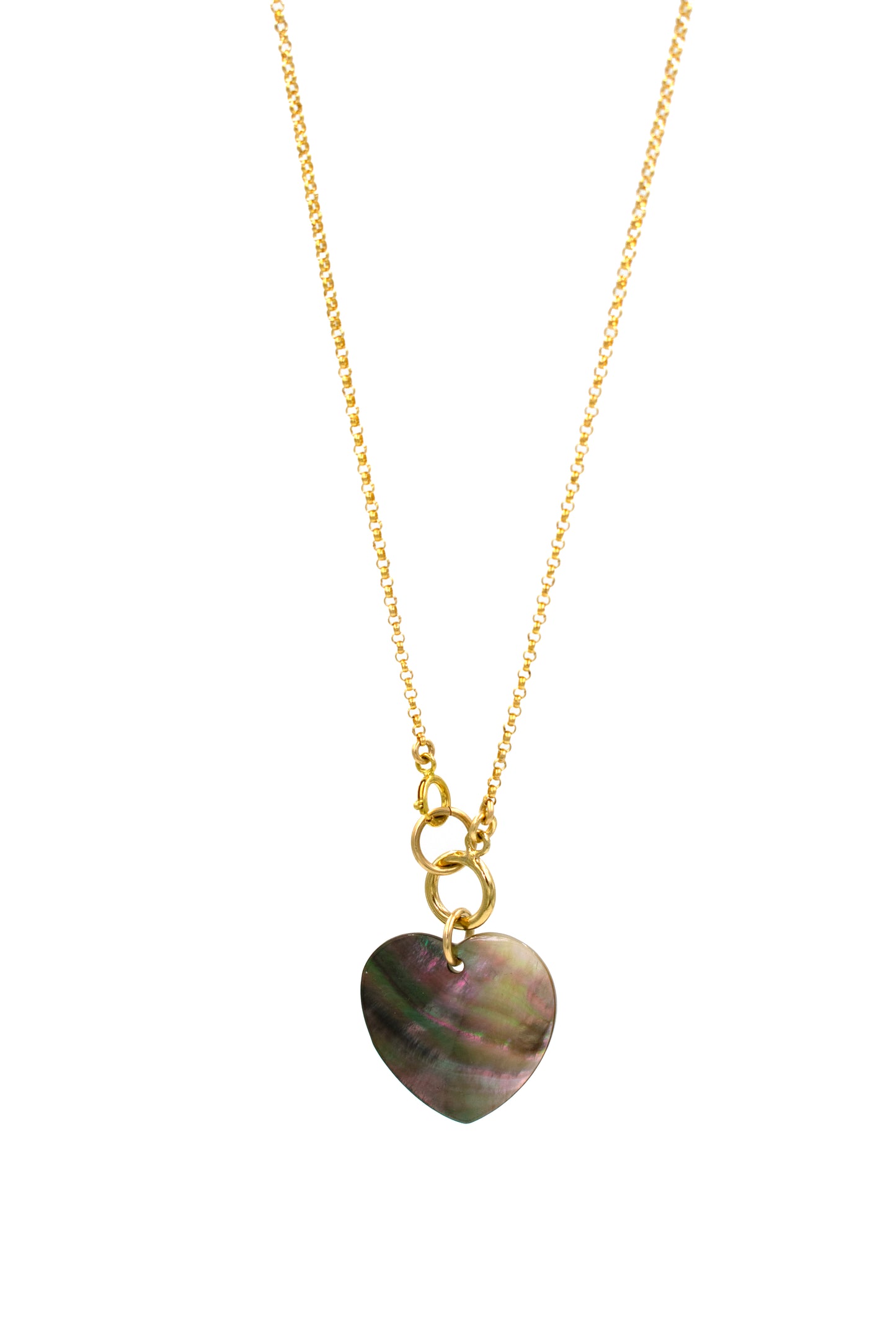 Black Mother of Pearl Heart Necklace
