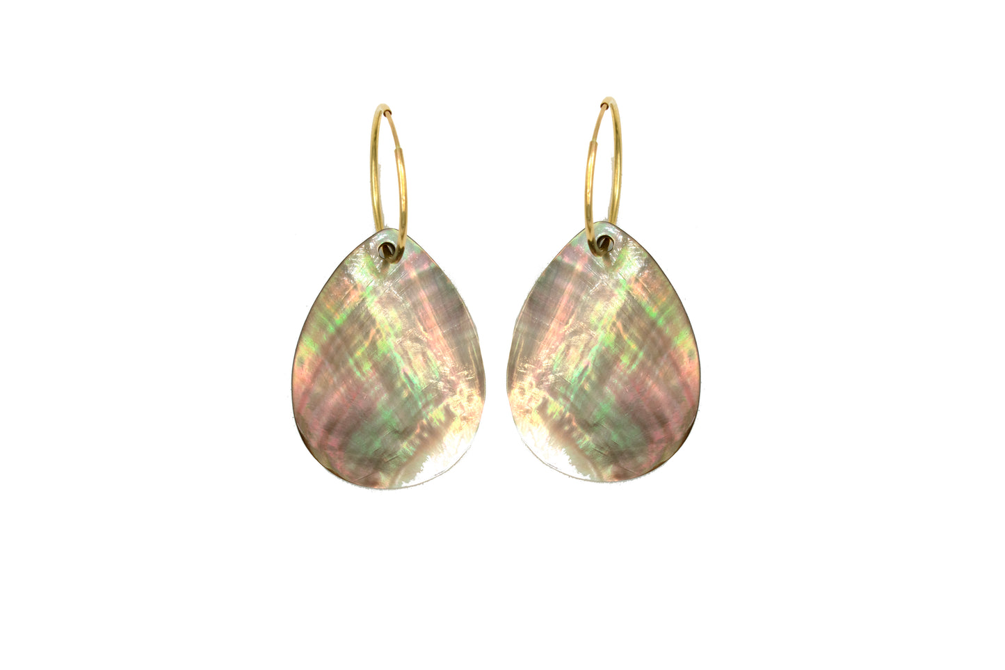 Black Mother of Pearl Teardrop Hoops