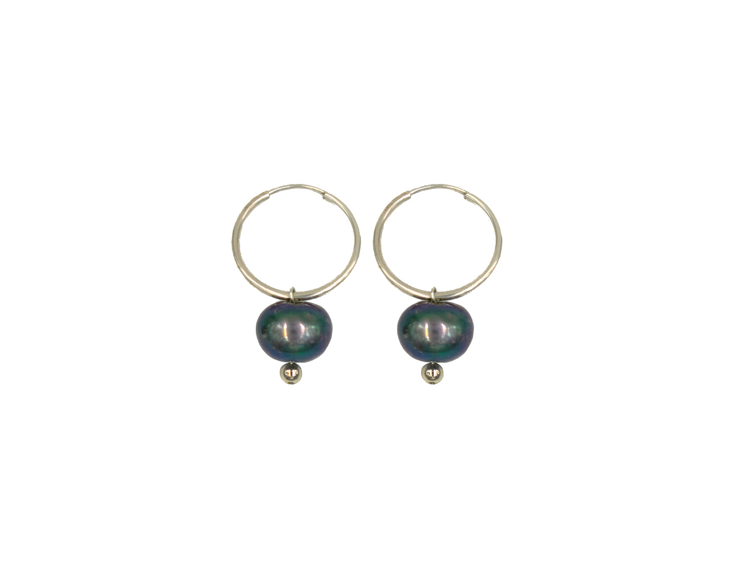 Black Pearl Mini Hoops