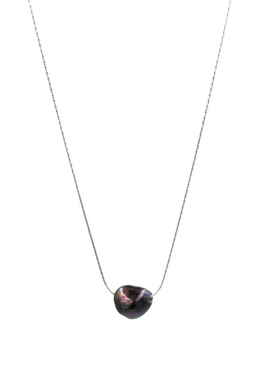 Floating Black Pearl Necklace