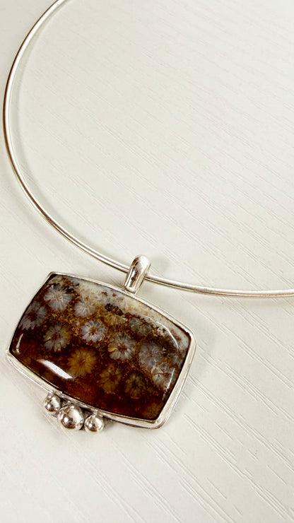 Fossilized Coral Collar Necklace
