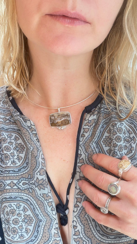 Fossilized Coral Collar Necklace