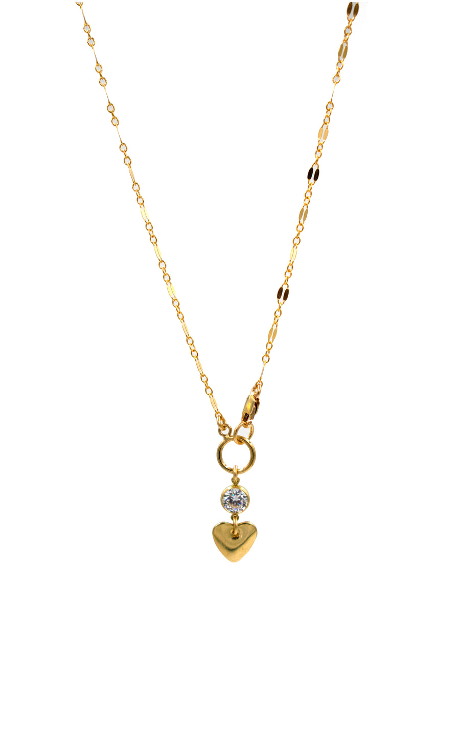 Crystal Heart Drop  Necklace