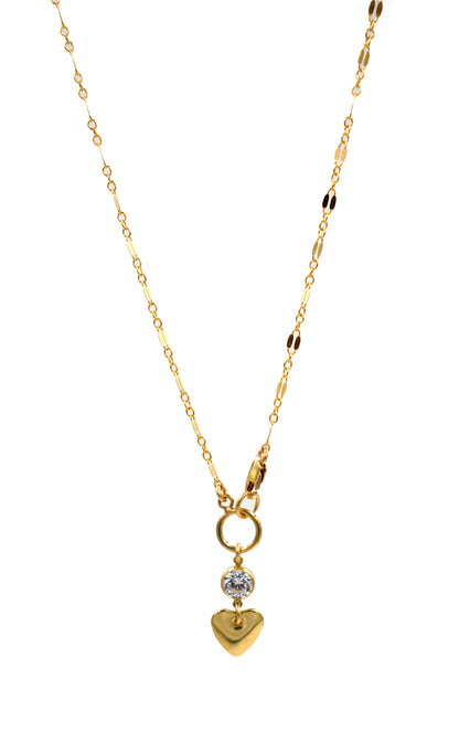Crystal Heart Drop  Necklace