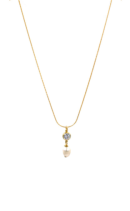 Crystal Pearl Drop  Necklace