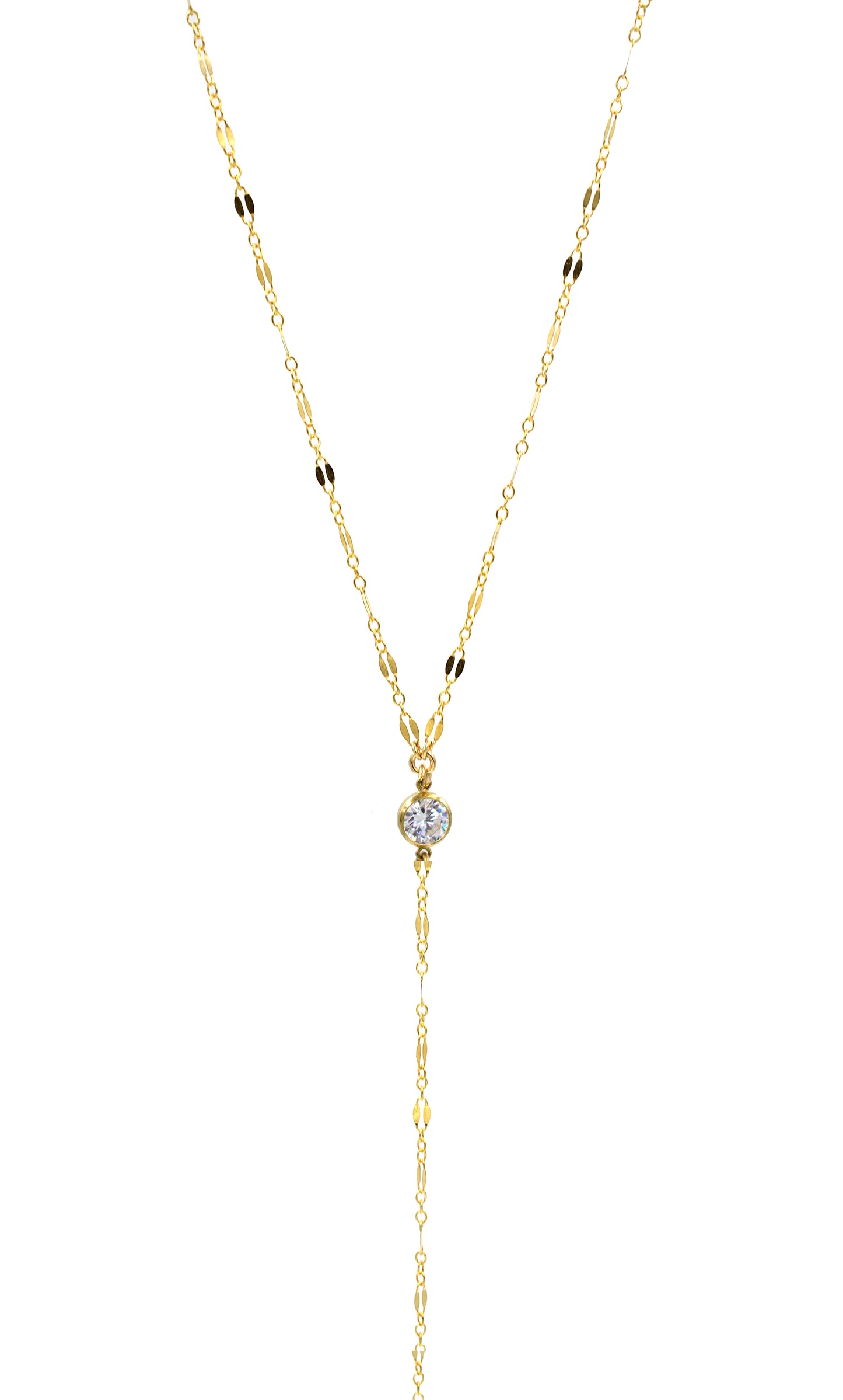 CZ Glam Lariat Necklace