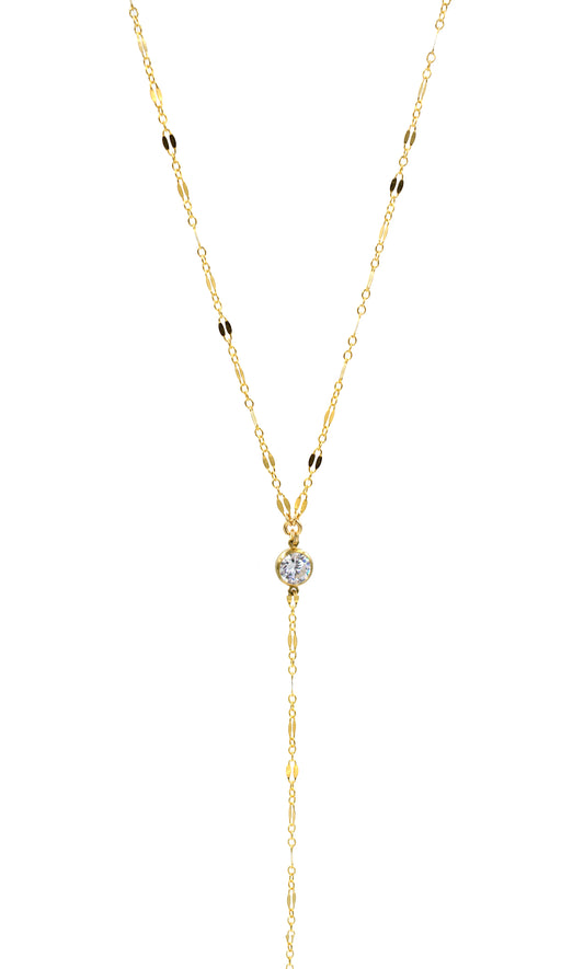CZ Glam Lariat Necklace