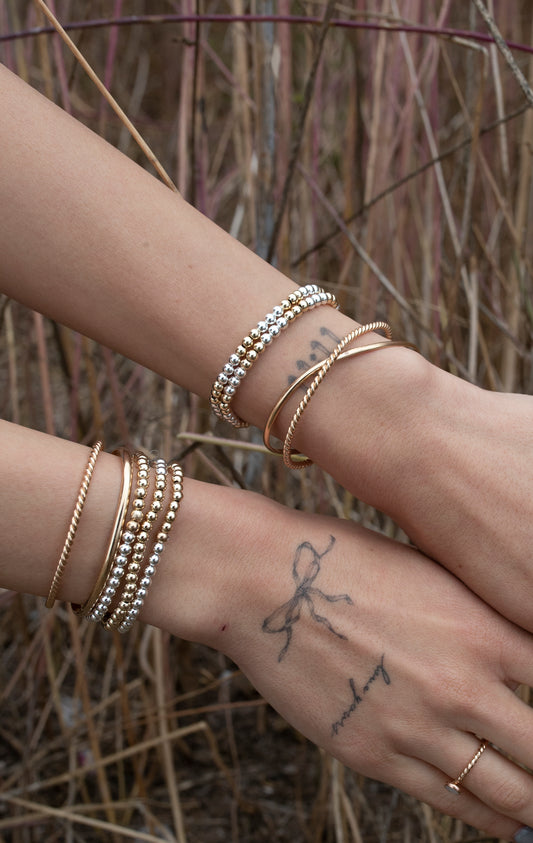 Mixed Metal 50/50 Stretch Bracelet