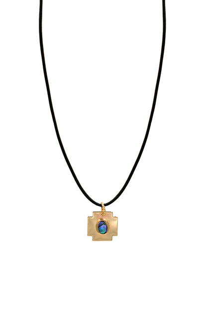 Abalone and Leather Cord Necklace