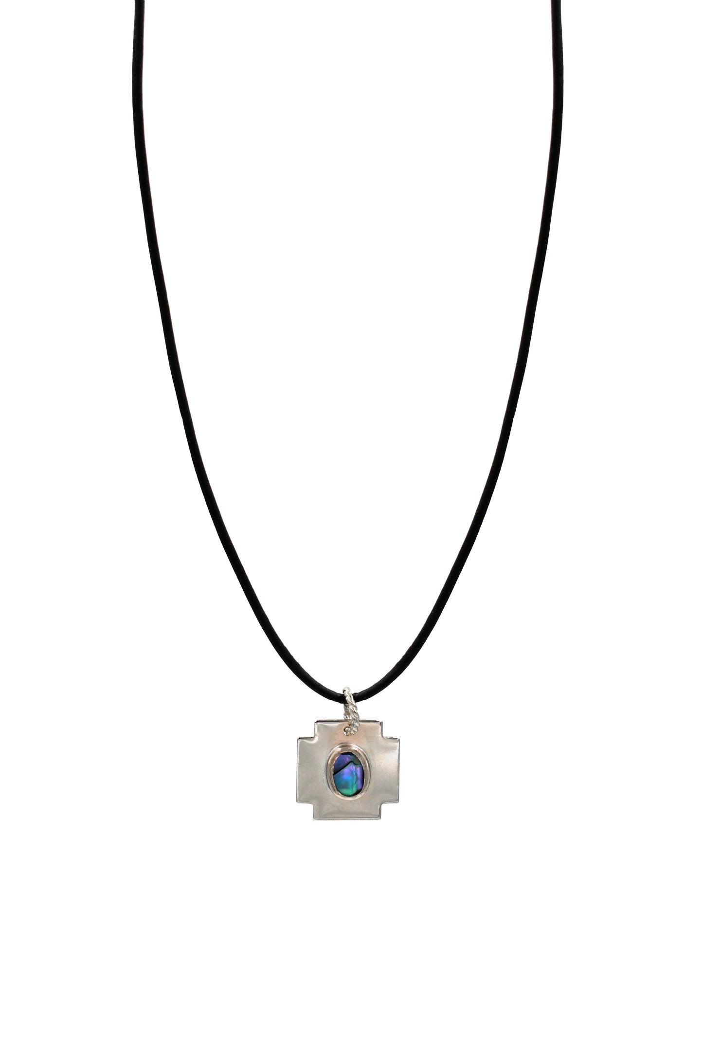 Abalone and Leather Cord Necklace