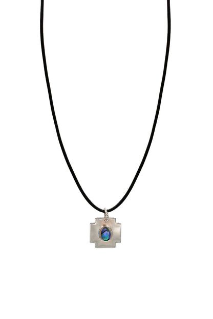 Abalone and Leather Cord Necklace